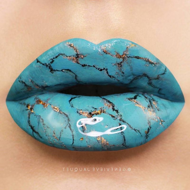 Blaue Marmor Lippen