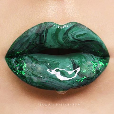 Grüne Marmor Lippen 