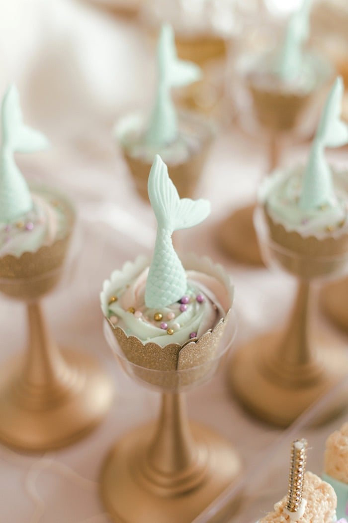 Cupcakes in Form von Meerjungfrauen