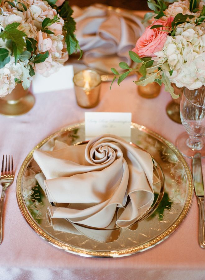 Servietten falten für Hochzeit - Servietten Rose 