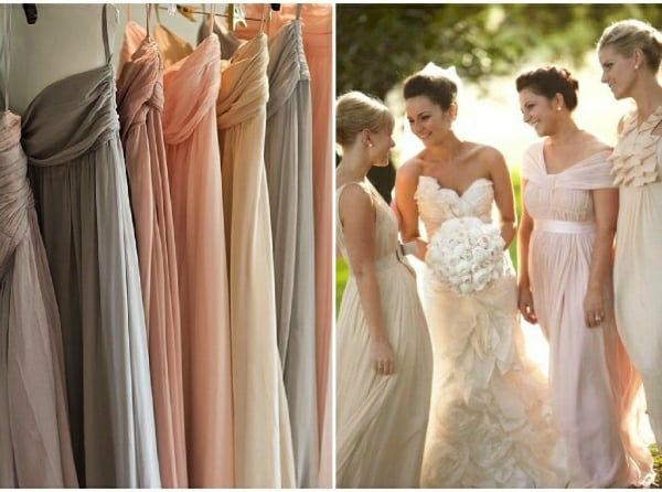 Kleider für Hochzeitsgäste zarte farben