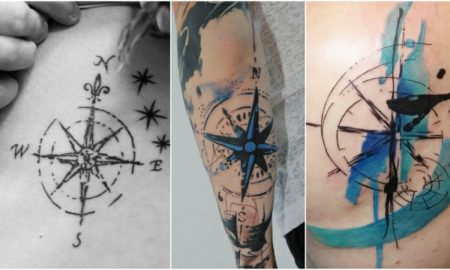 Kompass Tattoo angesagte Designideen