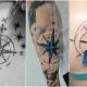 Kompass Tattoo angesagte Designideen