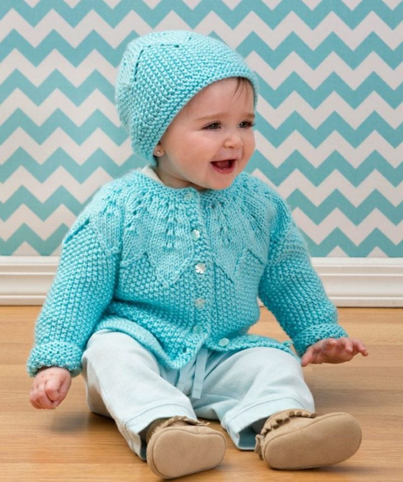 Baby Pullover stricken blau herrlicher Look