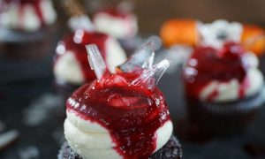 Halloween Muffins Rezept Kunstblut Glasscherben