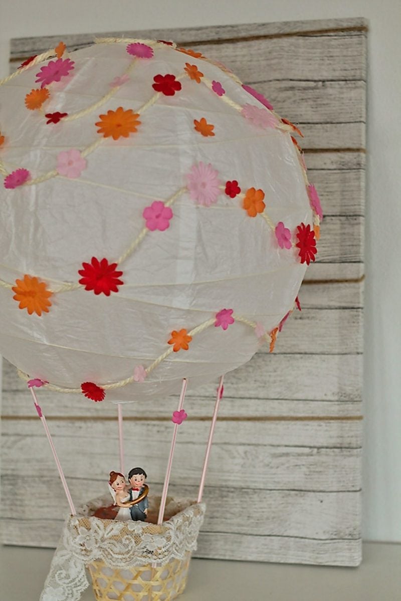 Heiβluftballon basteln Hochzeit Geldgeschenk