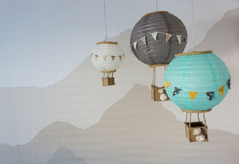 Heiβluftballon basteln Lampenschirm tolle Idee