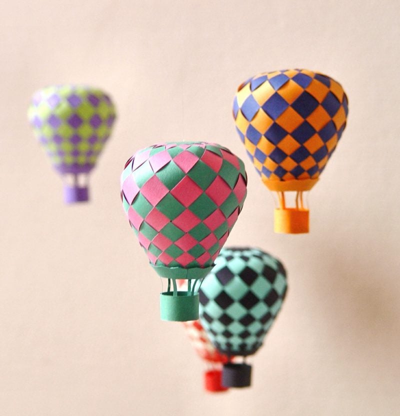 Heiβluftballon basteln als originelle Deko DIY