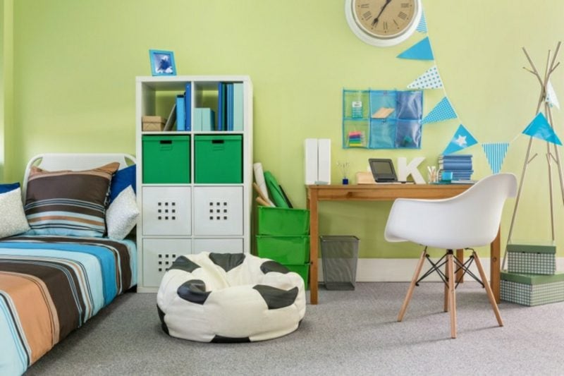 Kinderzimmer streichen Pastelgrün origineller Look