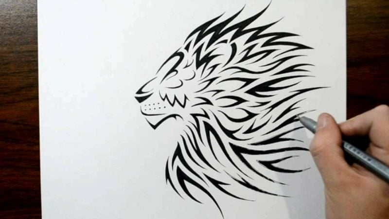 Tattoo Löwe Vorlage stilisiert