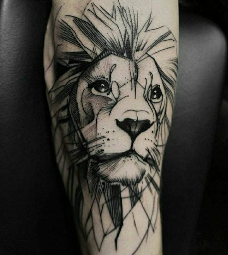 Tattoo Löwe realistisch