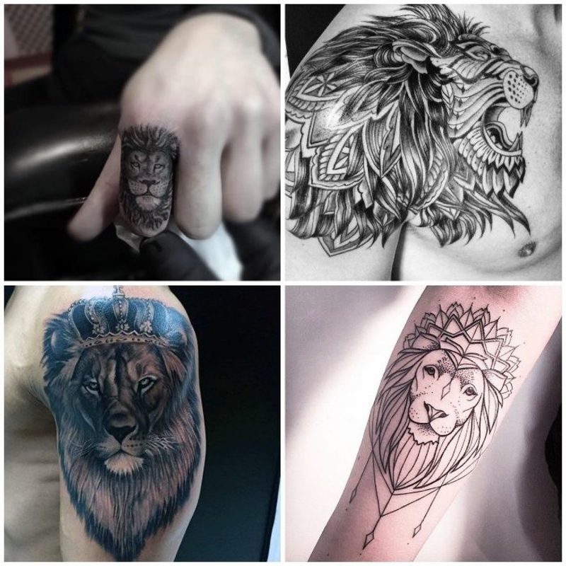 Tattoo Löwe vier Designs
