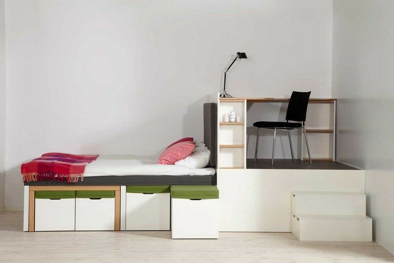 platzsparende Möbel Einzimmerwohnung Designer minimalistisch