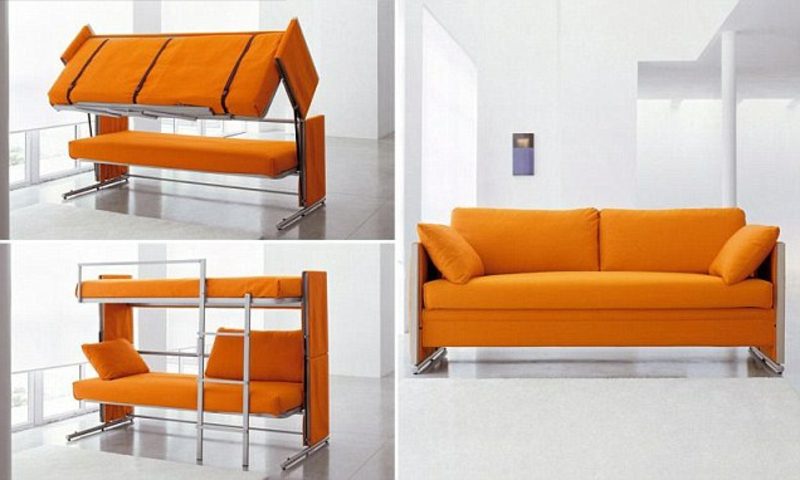 platzsparende Möbel Etagenbett Sofa