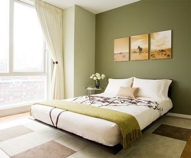 Farbe Salbei vs Olivgrün Schlafzimmer