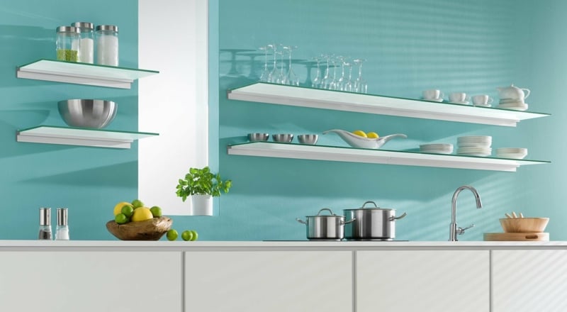 Küchenregale stilvoll minimalistische Einrichtung