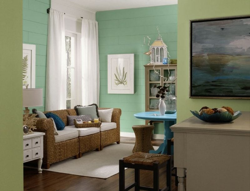 Farbe Salbei vs Minzgrün Wohnzimmer