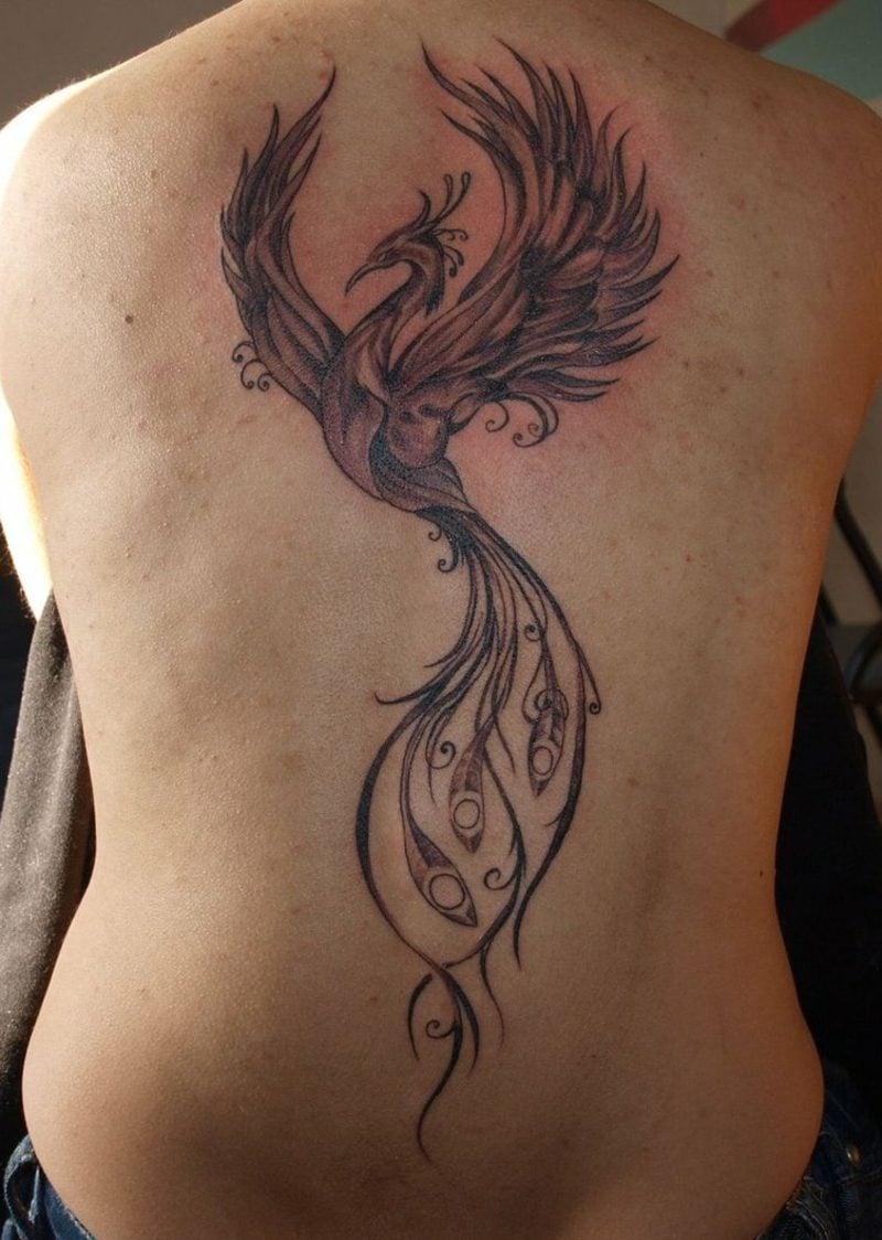 Phönix Tattoo originell Rücken