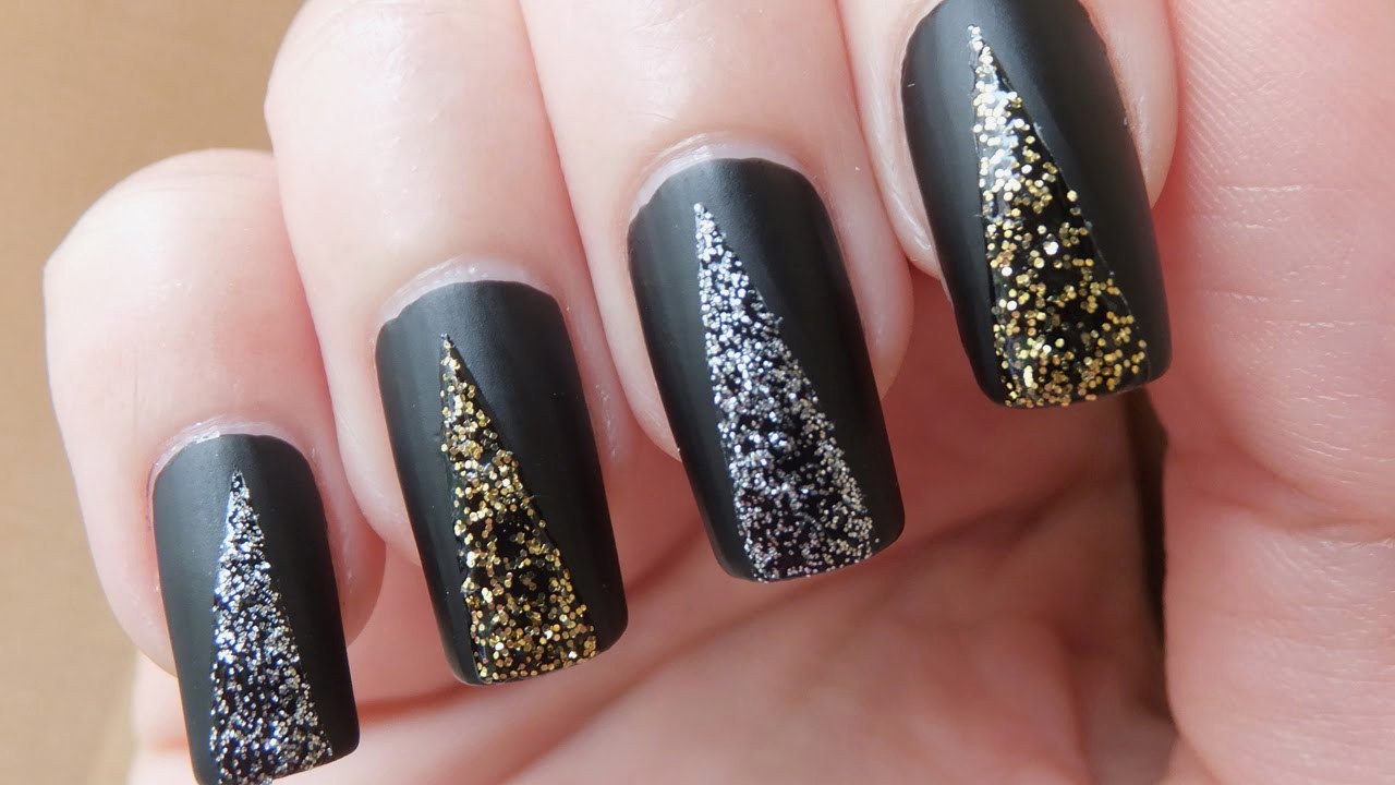 Gelnagel Schwarz Gold Matt Selber Machen Diy Anleitung 21 Ideen Nageldesign Zenideen