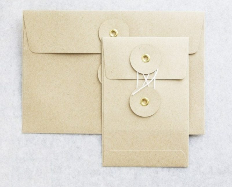 Briefumschlag falten origineller Verschluss mit Schnur