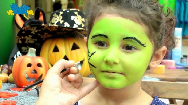 Halloween Schminken Kinder Hexe DIY Anleitung