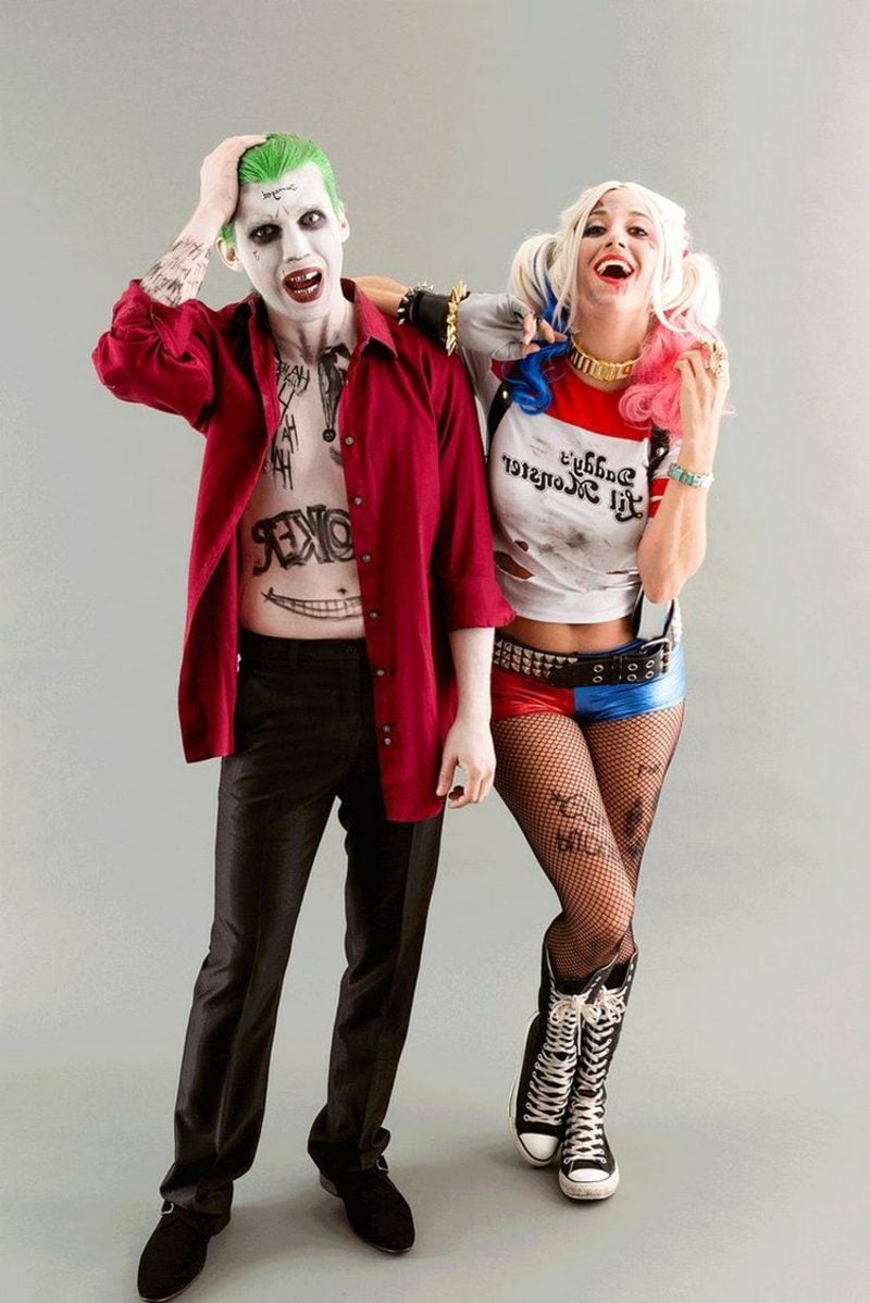 lustige Kostüme Harley Quinn und Joker