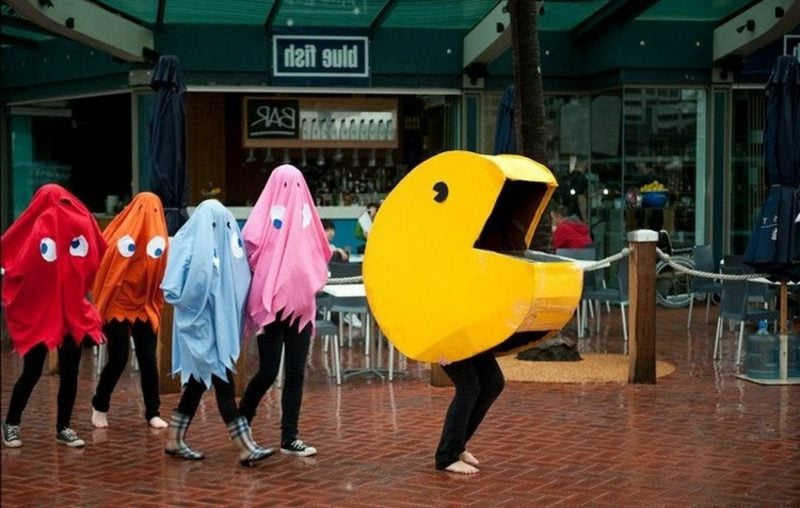 lustige Kostüme Pac Man und Geister