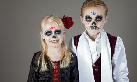 Halloween Schminken Kinder La Catrina Junge und Mädchen
