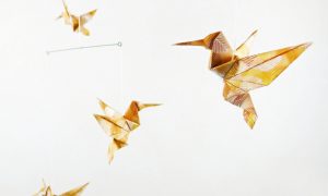 Bastelideen für Erwachsene Vogel Origami Kolibri falten