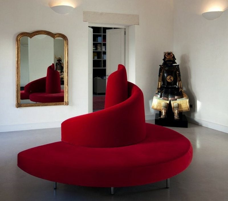 rundes Sofa rot Designer-Möbelstück