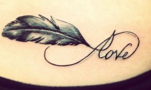 Tattoo Unendlichkeitszeichen Liebe Feder tolles Design