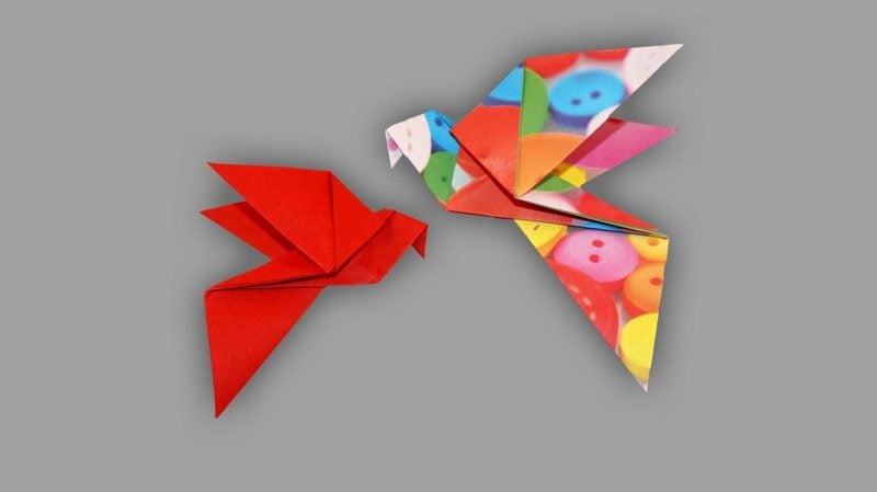 Bastelideen für Erwachsene Origami Vogel Anleitungen