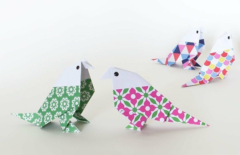 Bastelideen für Erwachsene Vogel Papagei Origami falten