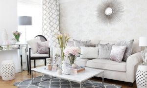 weiβes Wohnzimmer im Landhausstil herrlicher Look