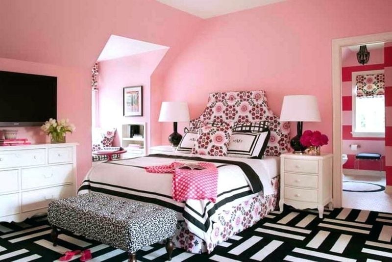 Teenager Zimmer einrichten Wandfarbe Rosa