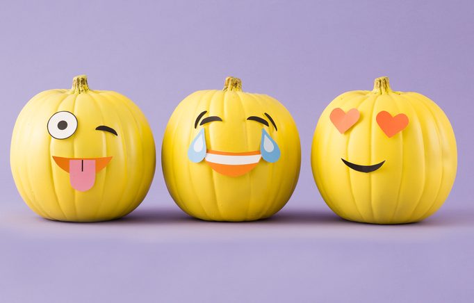DIY Emoji Halloween Kürbis Gesicht: Halloween Bastelvorlagen zum Ausdrücken und Abschneiden 