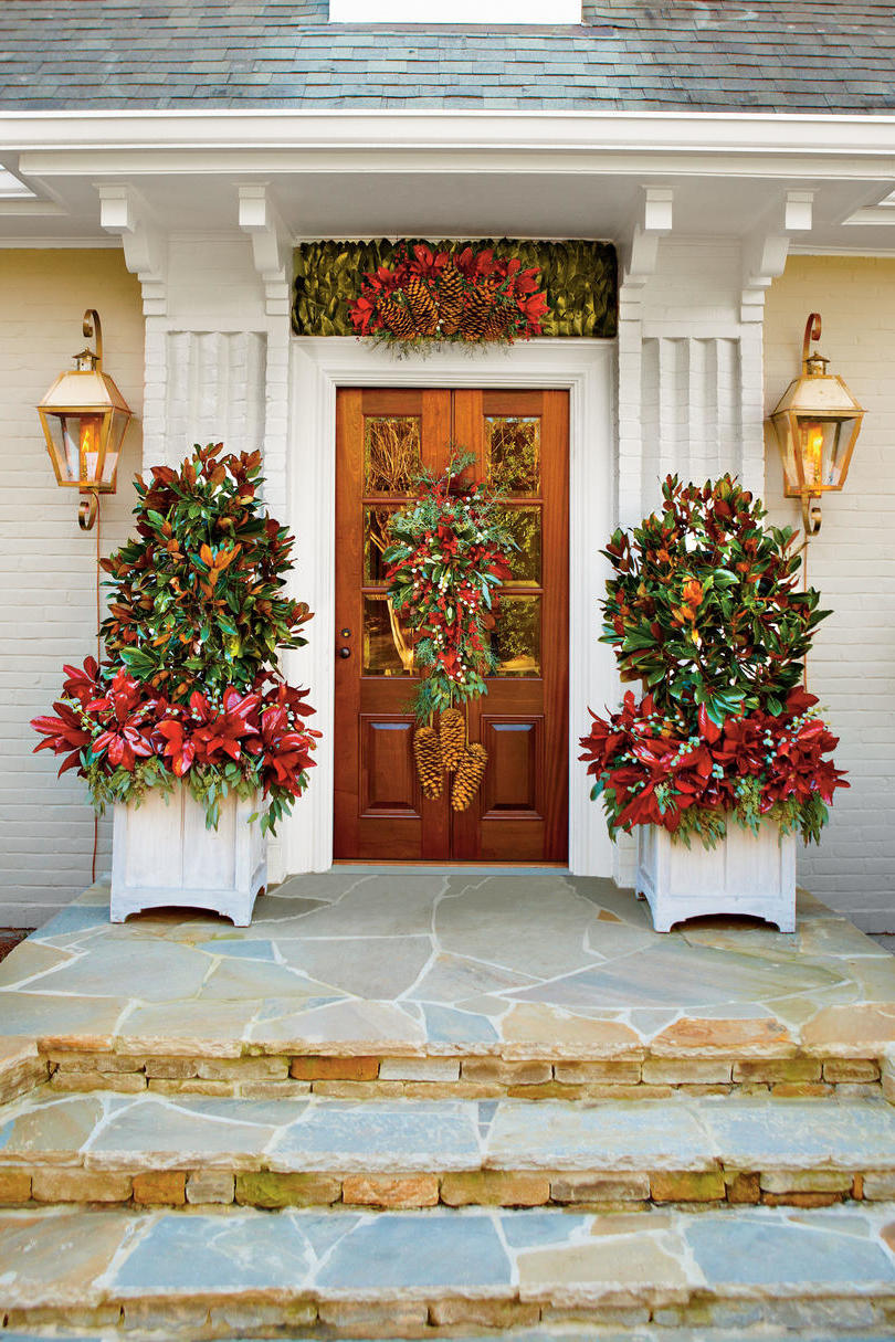 Eingang Tür weihnachtlich dekorieren - Pinterest Weihnachtsdeko