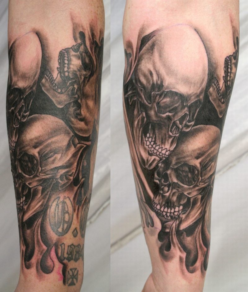 Schädel Tattoo Mann Arm