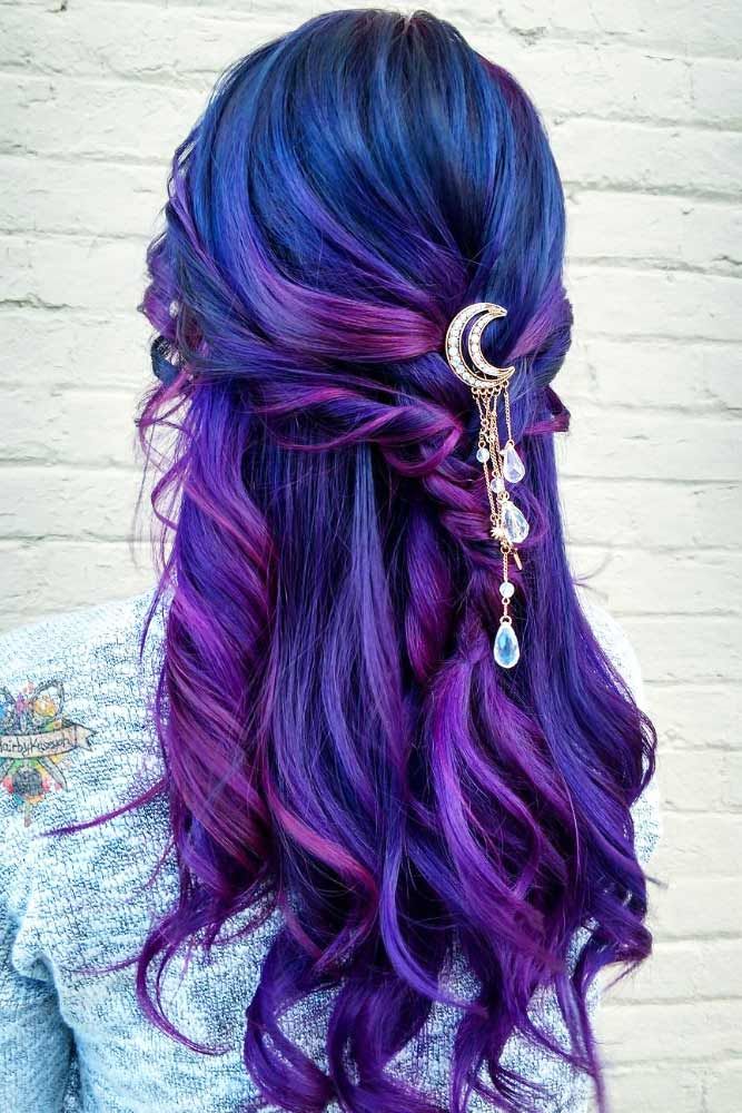 türkise Haare Strähnchen Violett fabelhaft