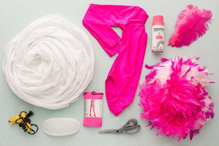 Flamingo Kostüm DIY notwendige Materialien