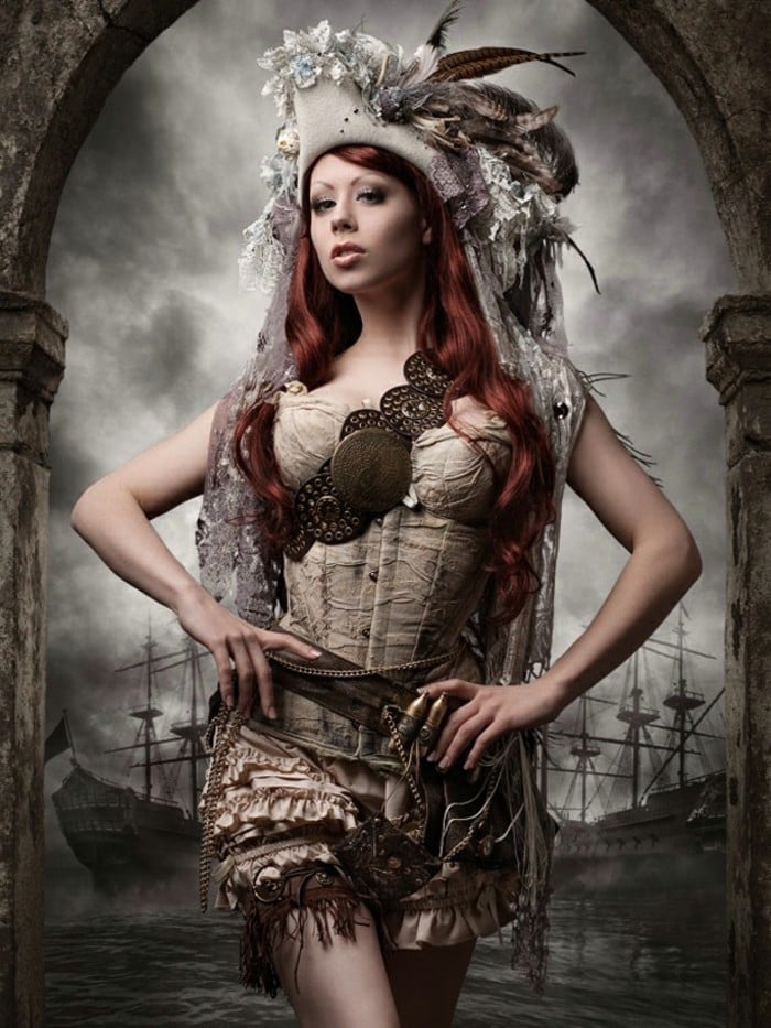 Steampunk Kleidung Frau viktorianischer Stil
