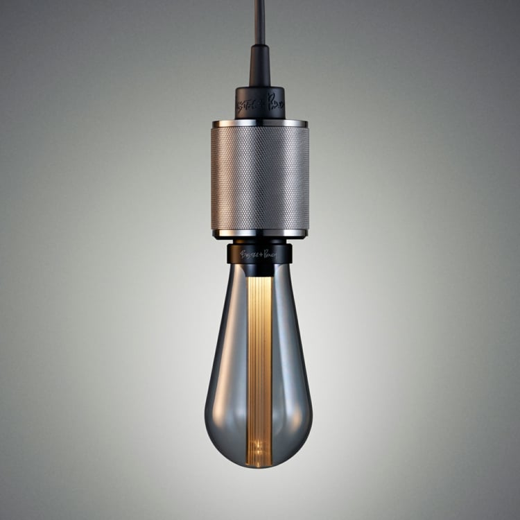 Lampe Glühbirne wirklich modern Fassung Stahl