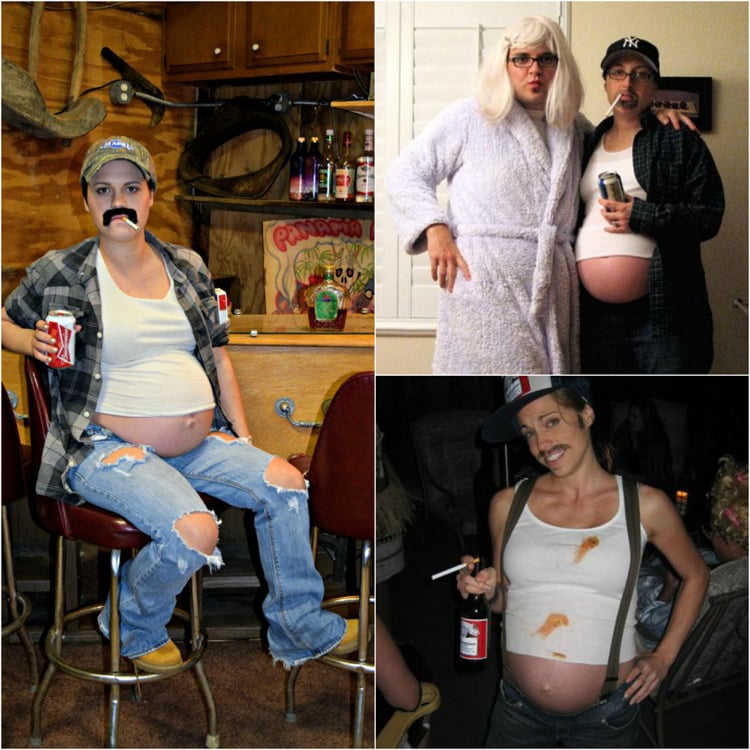 Kostüm für Schwangere lustige Ideen Mann mit Bierbauch