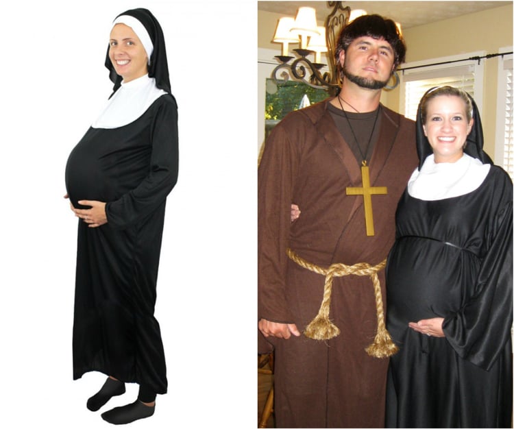 Kostüm für Schwangere Nonne Priest