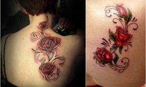 Tattoo Ranke Rüchen rote Rosen