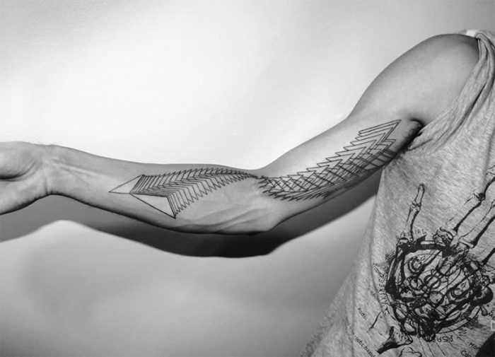 coole Tattoos für Männer Linienmuster 3D