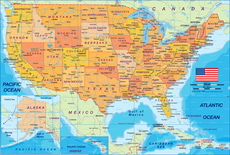 USA Rundreise Karte