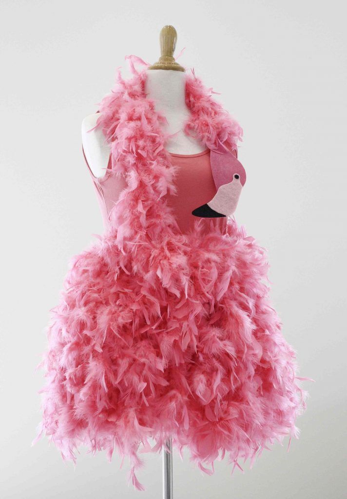 Flamingo Kostüm für Damen rosa Feder