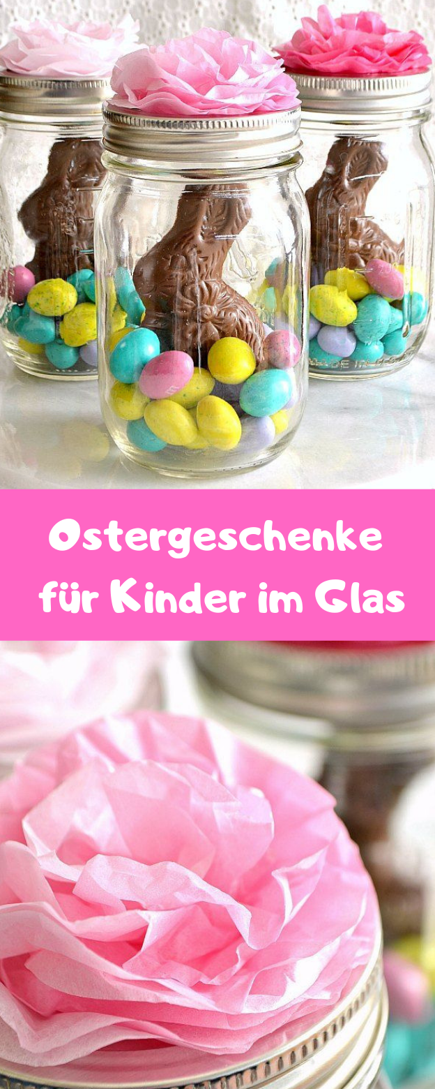 Ostergeschenke für Kinder im Glas 