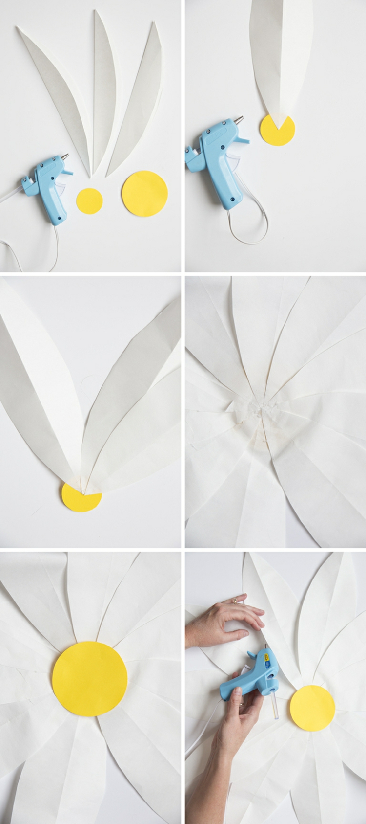 Frühlingsdeko selber machen Papierblumen gestalten